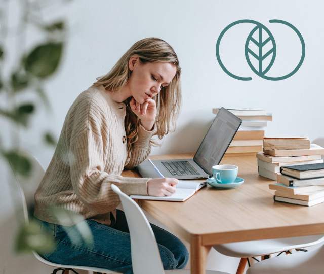 lady working at desk